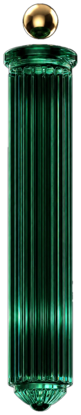 Emerald glass fluted column